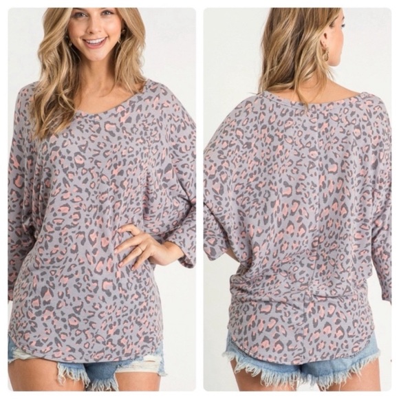 🆕NEW!🛍️Leopard Print Dolman Sleeved Top - Picture 3 of 3
